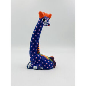 HAND PAINTED CERAMIC GIRAFFE , ALEBRIJE STYLE , MADE IN MEXICO , 5" X 9",